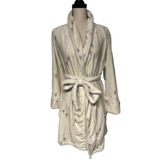 Soma Women’s Robe Embraceable Plush Soft Fleece Cream Stars L/XL - Picture 1 of 6